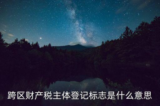 跨區(qū)財產(chǎn)稅主體登記標(biāo)志是什么意思