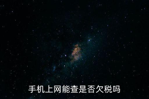 手機上網(wǎng)能查是否欠稅嗎