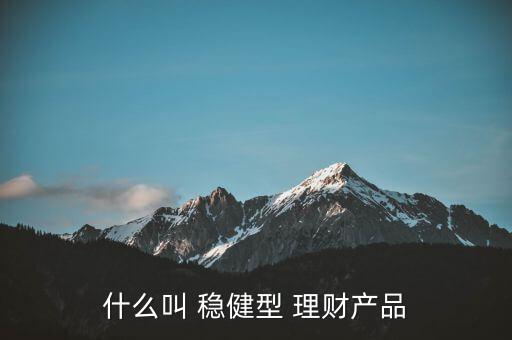 什么叫 穩(wěn)健型 理財產(chǎn)品