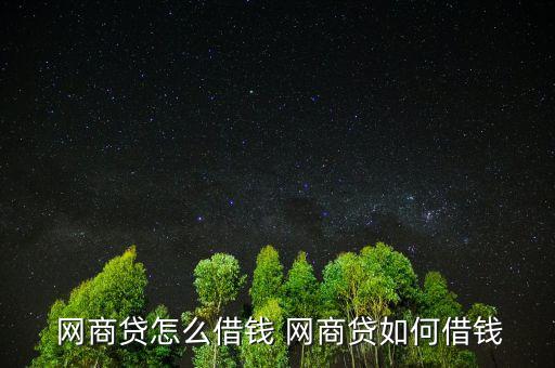  網(wǎng)商貸怎么借錢(qián) 網(wǎng)商貸如何借錢(qián)