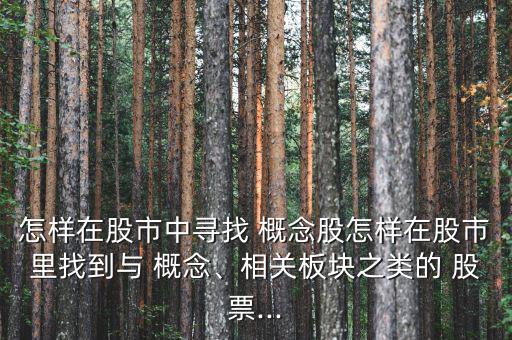 怎樣在股市中尋找 概念股怎樣在股市里找到與 概念、相關(guān)板塊之類的 股票...