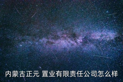 內(nèi)蒙古正元 置業(yè)有限責(zé)任公司怎么樣