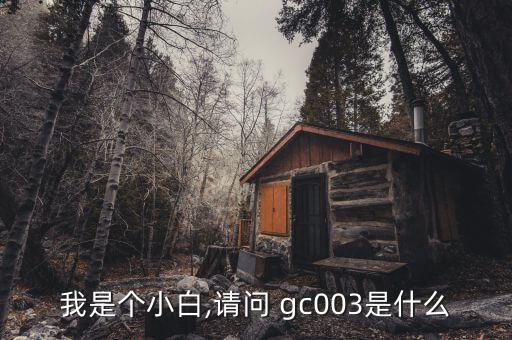 我是個(gè)小白,請問 gc003是什么