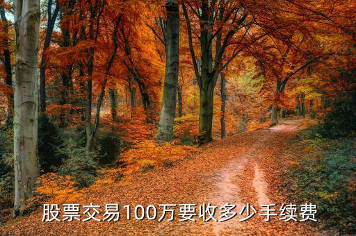  股票交易100萬(wàn)要收多少手續(xù)費(fèi)