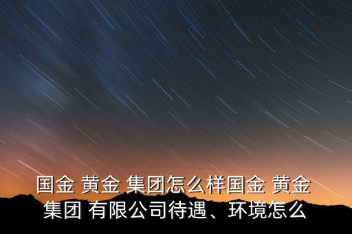 國金 黃金 集團怎么樣國金 黃金 集團 有限公司待遇、環(huán)境怎么