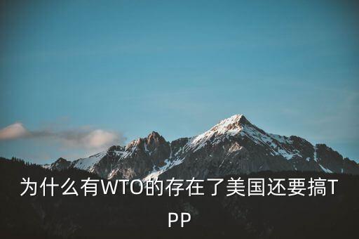 為什么有WTO還會(huì)產(chǎn)生tpp，為什么有WTO的存在了美國(guó)還要搞TPP