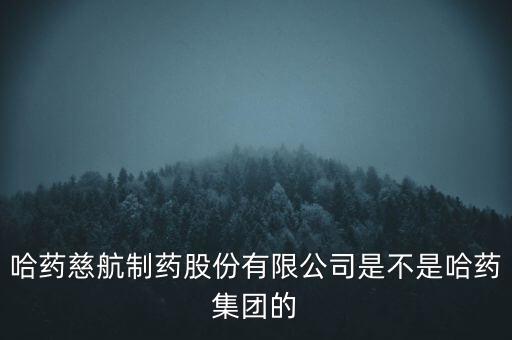 哈藥慈航制藥股份有限公司是不是哈藥集團的