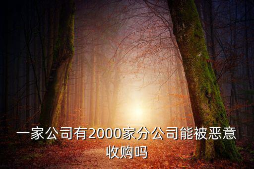 初靈信息為什么要并購(gòu)，一家公司有2000家分公司能被惡意收購(gòu)嗎