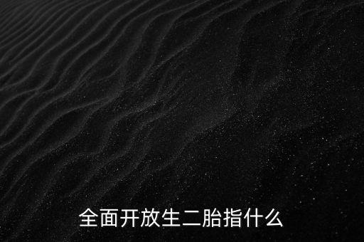 全面開放生二胎指什么