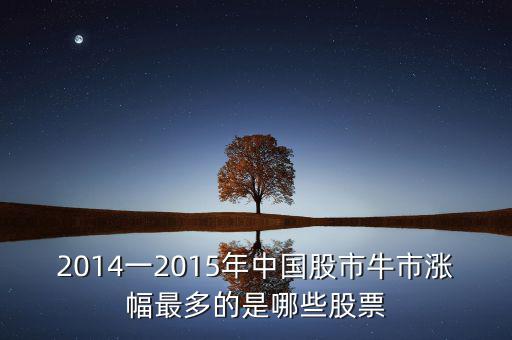 2014一2015年中國股市牛市漲幅最多的是哪些股票