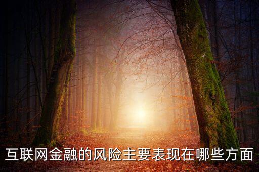 互聯(lián)網(wǎng)金融的風險主要表現(xiàn)在哪些方面