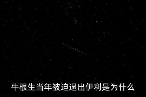 牛根生當年被迫退出伊利是為什么