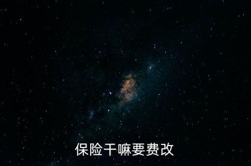 保險干嘛要費改