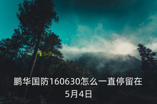 國(guó)防b分級(jí)160630股票為什么賣(mài)了，鵬華國(guó)防160630怎么一直停留在5月4日