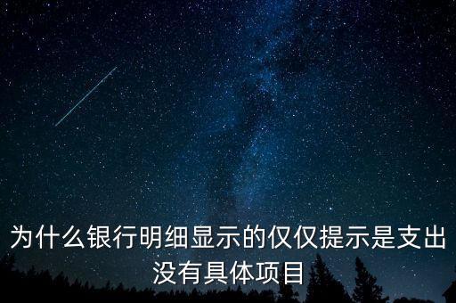 為什么銀行明細(xì)顯示的僅僅提示是支出沒有具體項(xiàng)目