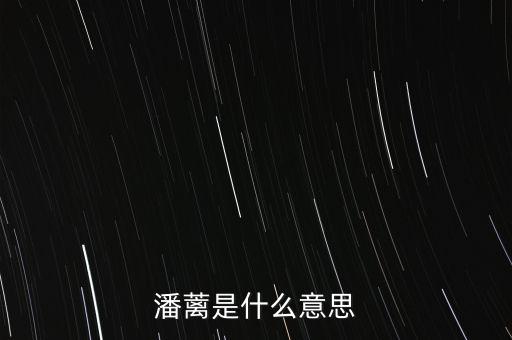 背蘺是什么意思，潘蘺是什么意思