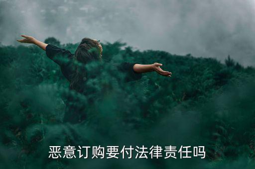 惡意訂購要付法律責(zé)任嗎