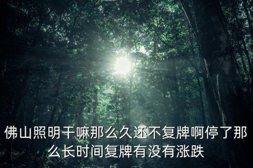 佛山照明為什么不漲，股票佛山照明的評級有所下降是什么原因