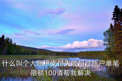 什么叫個人賬戶支付失敗超過帳戶單筆限額100請幫我解決