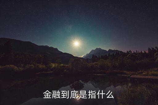 什么叫做金融，金融到底是指什么