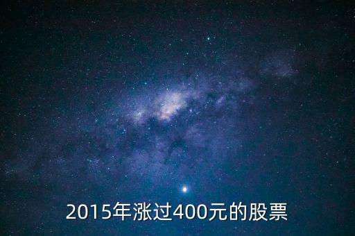 2015年漲過400元的股票