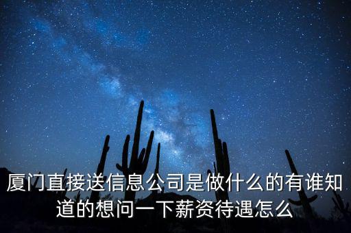 廈門直接送信息公司是做什么的有誰知道的想問一下薪資待遇怎么