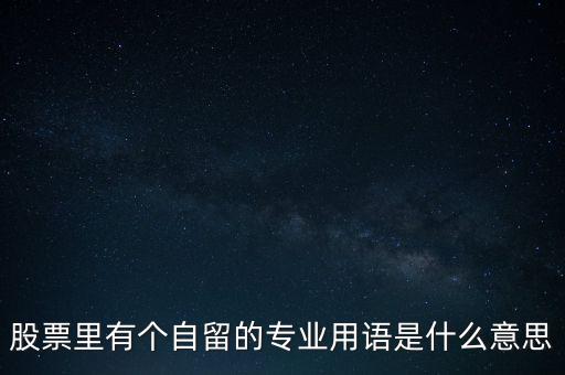 股票里有個自留的專業(yè)用語是什么意思