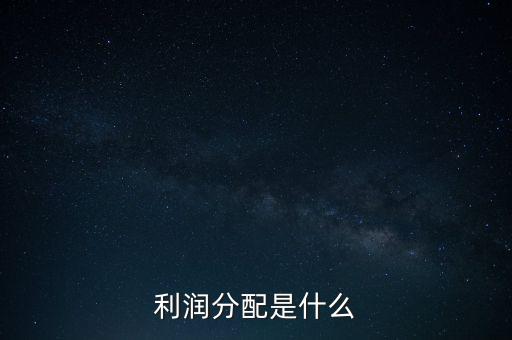 利潤(rùn)分配是什么