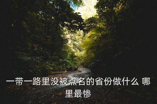 一帶一路為什么沒江蘇，一帶一路里沒被點名的省份做什么 哪里最慘