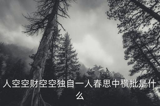 人空空財(cái)空空獨(dú)自一人春思中橫批是什么