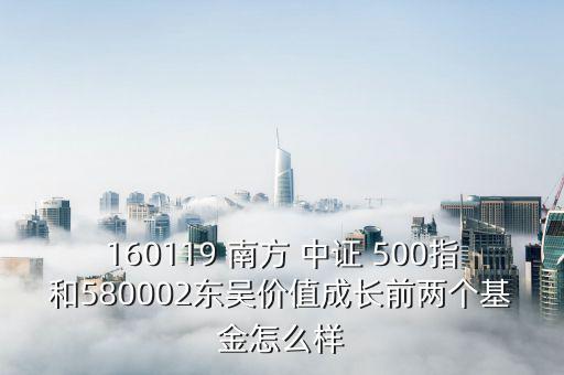 160119 南方 中證 500指和580002東吳價值成長前兩個基金怎么樣