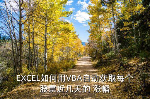 EXCEL如何用VBA自動獲取每個股票近幾天的 漲幅