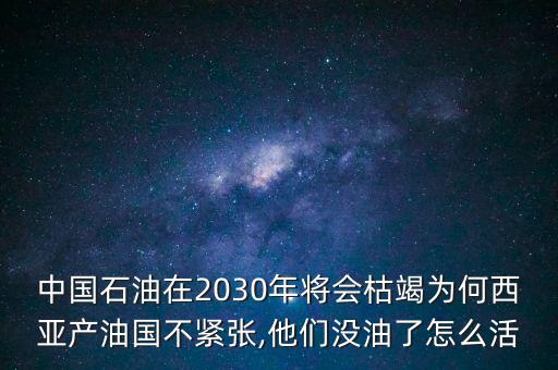 中國石油在2030年將會(huì)枯竭為何西亞產(chǎn)油國不緊張,他們沒油了怎么活