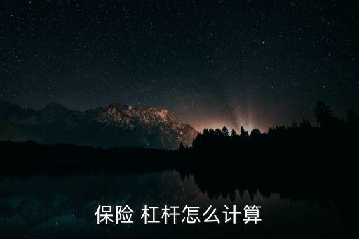 保險(xiǎn) 杠桿怎么計(jì)算