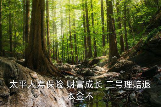 太平人壽保險 財(cái)富成長 二號理賠退本金不