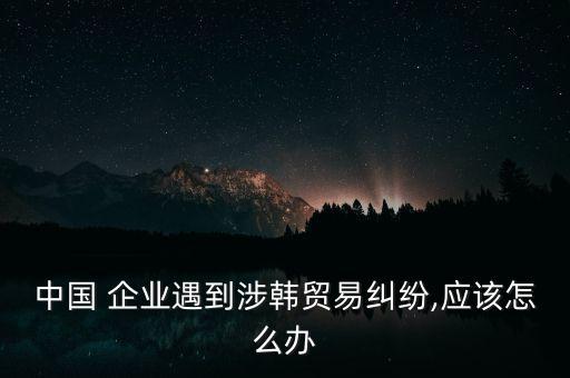 中國 企業(yè)遇到涉韓貿(mào)易糾紛,應(yīng)該怎么辦