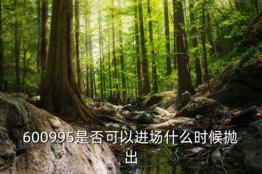 600995是否可以進(jìn)場(chǎng)什么時(shí)候拋出