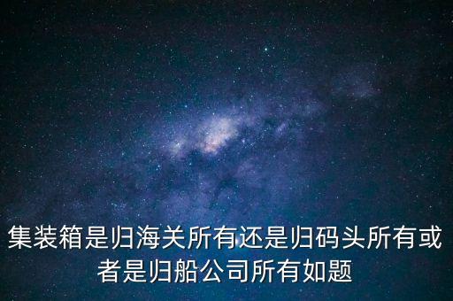 重慶長江輪船公司集裝箱分公司屬于什么性質，集裝箱是船公司的么