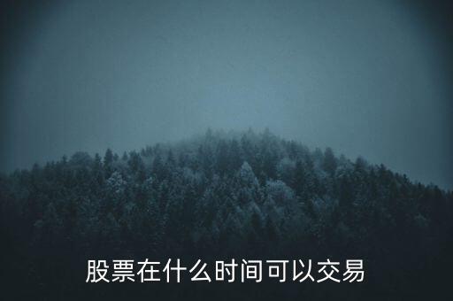 股票在什么時(shí)間可以交易