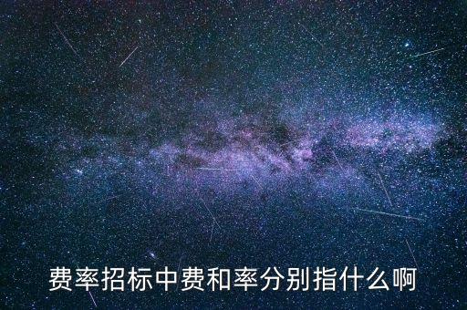 費率招標(biāo)中費和率分別指什么啊