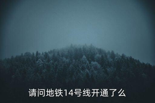 請(qǐng)問地鐵14號(hào)線開通了么