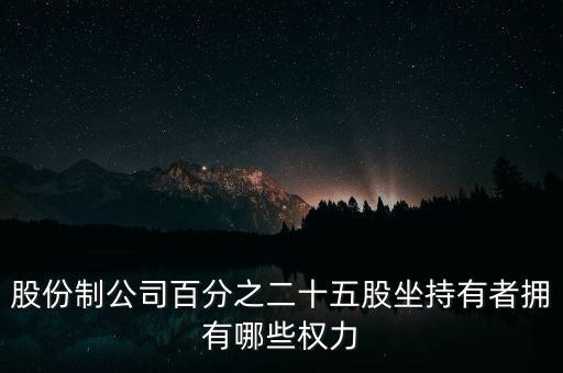 股份制公司百分之二十五股坐持有者擁有哪些權(quán)力