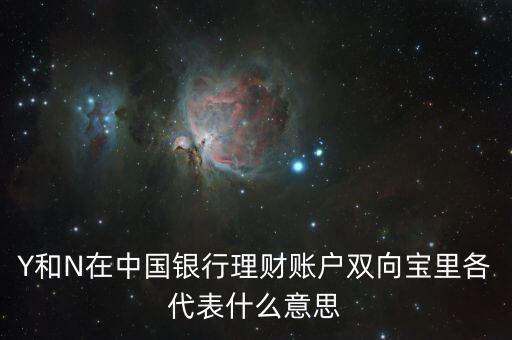 Y和N在中國銀行理財賬戶雙向寶里各代表什么意思