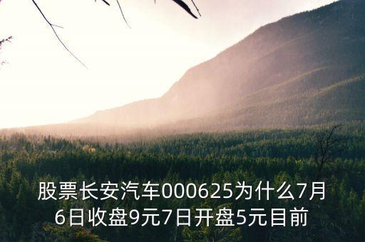 000625長安汽車屬什么板塊，股票長安汽車000625為什么7月6日收盤9元7日開盤5元目前