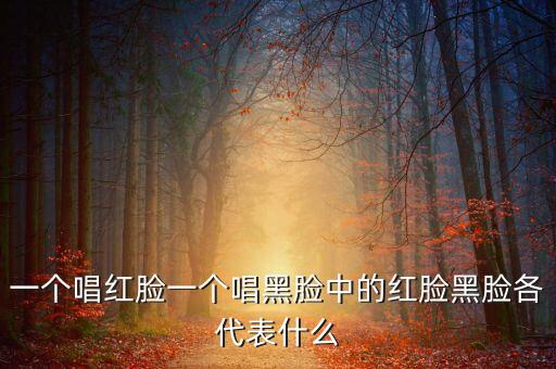 一個唱紅臉一個唱黑臉中的紅臉黑臉各代表什么