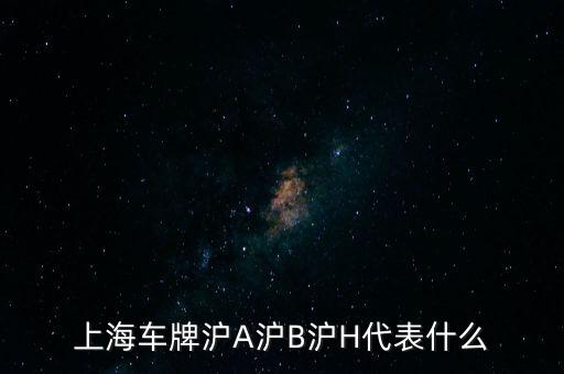 上海車牌滬A滬B滬H代表什么