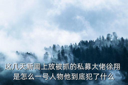 徐翔為什么會(huì)抓，澤熙投資徐翔為什么被抓徐翔被抓后私募怎么辦