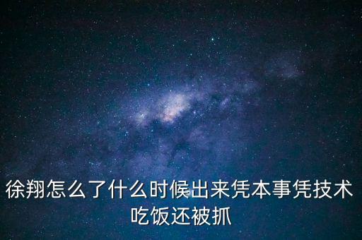 徐翔怎么了什么時候出來憑本事憑技術吃飯還被抓