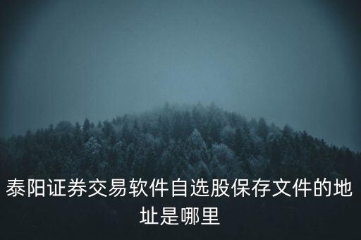 泰陽證券交易軟件自選股保存文件的地址是哪里