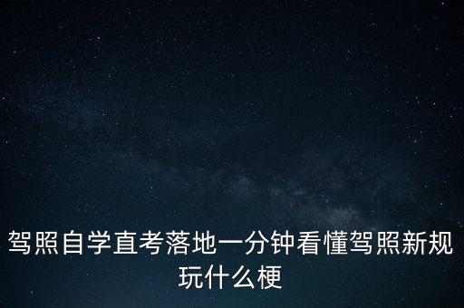 落地考是什么意思，駕照自學(xué)直考落地一分鐘看懂駕照新規(guī)玩什么梗